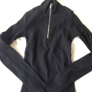 John Galt Ribbed long sleeve  3/4 zip